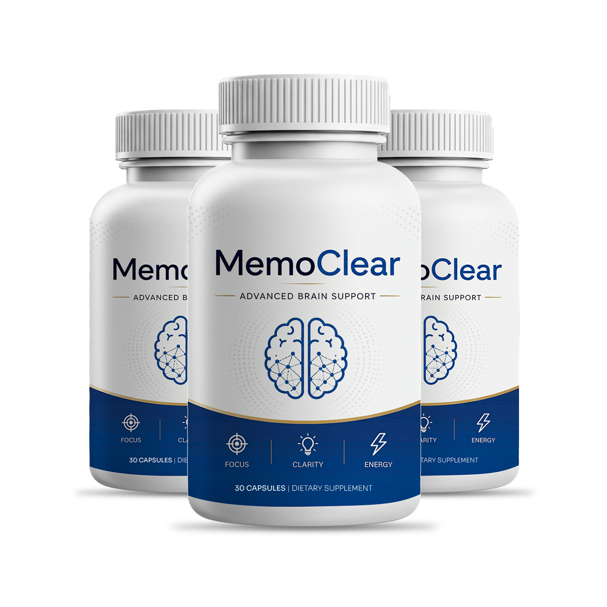 Memoclear® memory and brain support supplement — 3 bottle pack